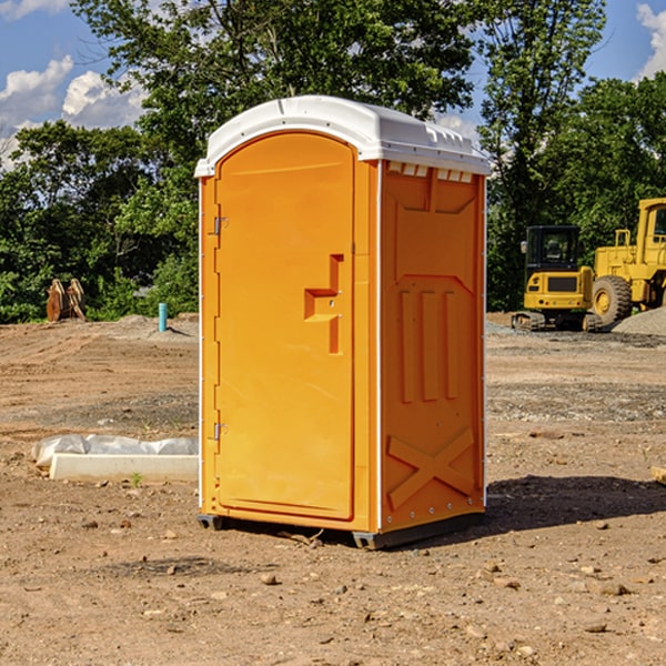 can i customize the exterior of the portable restrooms with my event logo or branding in Detroit Alabama